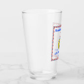 4 juli Koele Patriottische Emoji Bierpint Glas (Rechts)