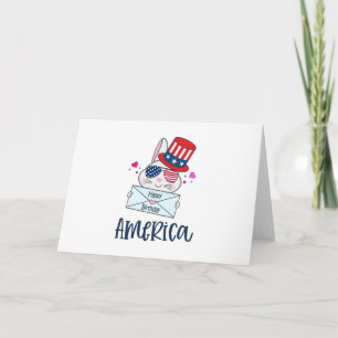 4 juli konijn met USA vlag zonnebril Kaart
