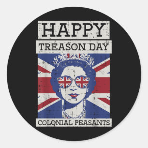 4 juli Koningin Happy Treason Day Funny Women Me Ronde Sticker