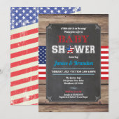 4 juli koppels baby shower retro krijtbord kaart (Voorkant / Achterkant)