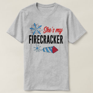 4 juli Koppels Patriottische Matching Paar T-shirt