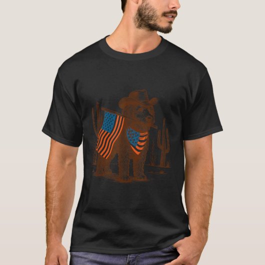 4 juli Labradoodle Lover Westerne woestijnvibes T-shirt (Voorkant)