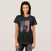 4 juli Labrador American Flag Patriotic Choco T-shirt (Voorkant volledig)