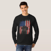 4 juli Labrador American Flag Patriotic Choco T-shirt (Voorkant volledig)