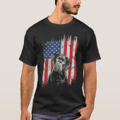 4 juli Labrador American Flag Patriotic Lab D T-shirt (Voorkant)
