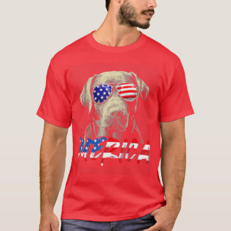 4 juli Labrador Retriever American Flag Patrioti T-shirt