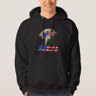 4 juli Labrador Retriever Merica American Fla Hoodie