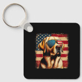 4 juli Labrador Retriever VS Amerikaanse Vlag P Sleutelhanger (Voorkant)