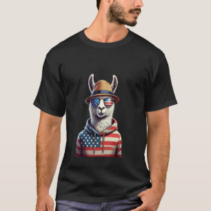 4 juli Lama Grappige Patriottische Amerikaanse Lam T-shirt
