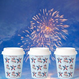 4 juli "Land van de vrije" Paper Cups Papieren Bekers