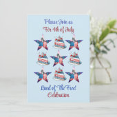 4 Juli "Land van de Vrije" Uitnodiging (Staand voorkant)