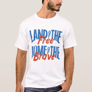 4 juli - land van de vrijen thuis van de dapperen t-shirt
