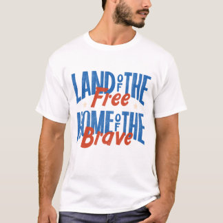 4 juli - land van de vrijen thuis van de dapperen t-shirt