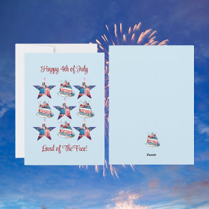 4 juli "Land van de Vrijen" wenskaart Feestdagenkaart