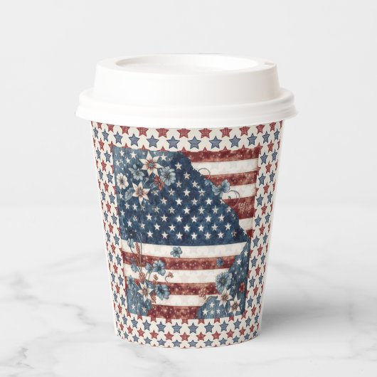 4 juli Landenvlag Papieren Bekers (Voorkant)