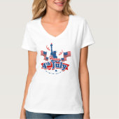 4 juli landmark vlag t-shirt (Voorkant)