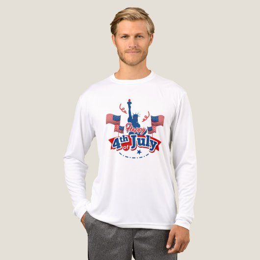 4 juli landmark vlag Tri-Blend shirt (Voorkant)