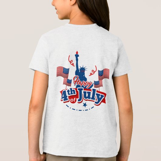 4 juli landmark vlag Tri-Blend shirt (Achterkant)