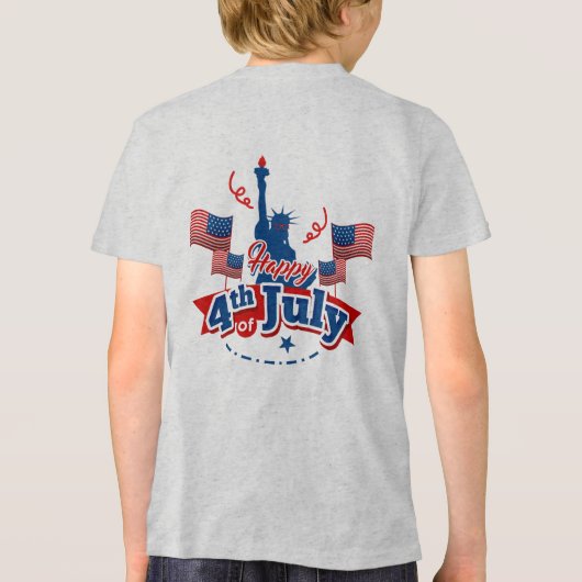 4 juli landmark vlag Tri-Blend shirt (Achterkant)