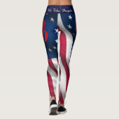 4 JULI Leggings Amerikaanse Flag Jouw naam Parade (Achterkant)