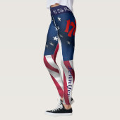 4 JULI Leggings Amerikaanse Flag Jouw naam Parade (Links)