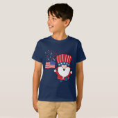 4 juli Leprechaun en Amerikaanse vlag T-shirt (Voorkant volledig)