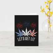 4 juli Let's Get Lit Weed Amerikaanse vlag Kaart (Gele Bloem)