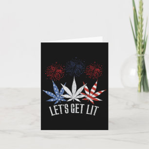 4 juli Let's Get Lit Weed Amerikaanse vlag Kaart