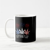 4 juli Let's Get Lit Weed Amerikaanse vlag Koffiemok (Links)