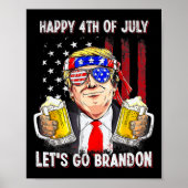 4 juli Let's Go Beer Brandon Trump Beer Ameri Poster (Voorkant)
