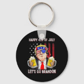 4 juli Let's Go Beer Brandon Trump Beer Ameri Sleutelhanger (Voorkant)