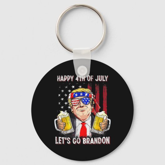 4 juli Let's Go Beer Brandon Trump Beer Ameri Sleutelhanger (Voorkant)