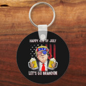 4 juli Let's Go Beer Brandon Trump Beer Ameri Sleutelhanger (Voorkant)