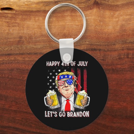 4 juli Let's Go Beer Brandon Trump Beer Ameri Sleutelhanger (Voorkant)
