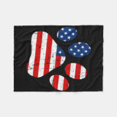 4 juli Leuke hondenpoot VS Amerikaanse vlag Indepe Fleece Deken (Voorkant (Horizontaal))