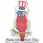 4 juli Leuke papegaai Indepen Day USA Flag Glass Sticker (Voorkant)