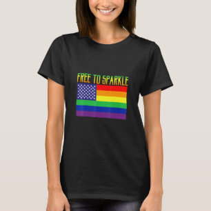 4 juli Lgbqt vlag pride patriotic American T-shirt