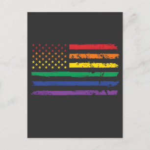 4 juli LGBTQ Pride-vlag Amerikaanse LGBT Feestdagenkaart