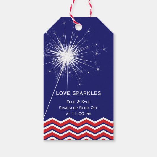 4 juli Liefde Sparkles Label Cadeaulabel (Voorkant)