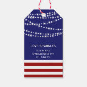 4 juli Liefde Sparkles met Twinkle Lights Cadeaulabel (Voorkant)