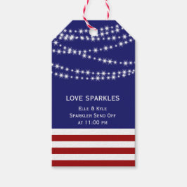 4 juli Liefde Sparkles met Twinkle Lights Cadeaulabel