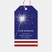 4 juli Liefde Sparkles Rood Wit & Blauw Cadeaulabel (Voorkant)