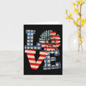 4 juli-liefde zonnebloem patriottische Amerikaanse Kaart (Gele Bloem)