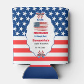 4 juli little firecracker baby shower blikjeskoeler (Achterkant)