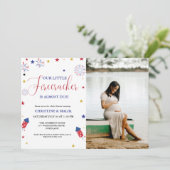 4 juli Little Firecracker Baby shower Kaart (Staand voorkant)
