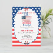 4 juli little firecracker baby shower kaart (Staand voorkant)