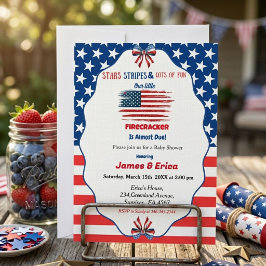 4 juli little firecracker baby shower kaart