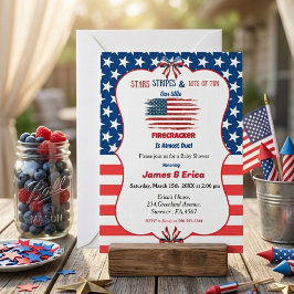 4 juli little firecracker baby shower kaart