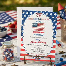 4 juli little firecracker baby shower kaart