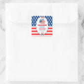 4 juli little firecracker baby shower vierkante sticker (Tas)